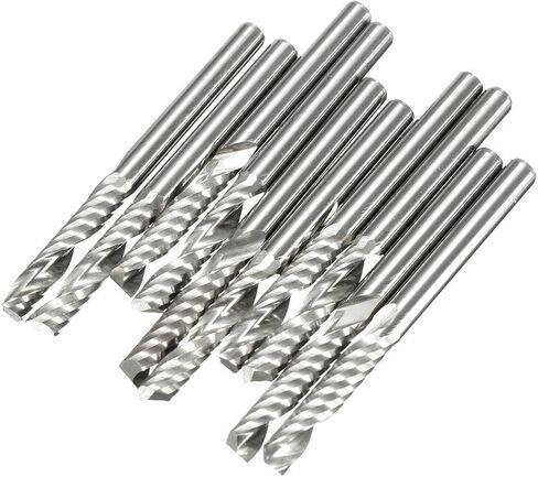 10 قطعة 3.175 مللي متر مطحنة نهاية فلوت واحدة 3.175*17*38 مللي متر فلوت واحد كربيد لولبي نهاية مطحنة قاطعة المطحنة باستخدام الحاسب الآلي in Kuwait