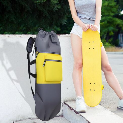 Skateboard Backpack Drawstring Closure Organizer Lightweight Rucksack with Adjustable Straps for Skating Outdoor Activities in Saudi Arabia