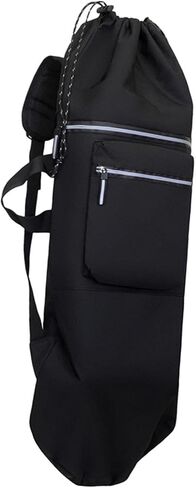 Qianly Skateboard Backpack Longboard Carry Bag Large Capacity Reflective Versatile Organizer Drawstring Closure for Traveling in Kuwait