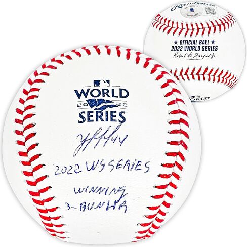 Yordan Alvarez Autographed Official 2022 World Series M.L.B Baseball Astros "2022 WS Winning 3-Run HR" Beckett BAS Witness in Saudi Arabia