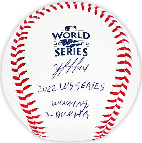 Yordan Alvarez Autographed Official 2022 World Series M.L.B Baseball Astros "2022 WS Winning 3-Run HR" Beckett BAS Witness in Saudi Arabia