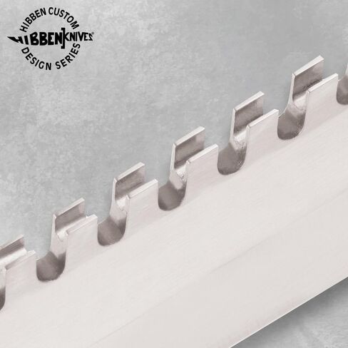 سكين GIL HIBBEN Extreme Survival Bowie مع غمد حزام جلدي - شفرة منشار من الفولاذ المقاوم للصدأ 7Cr17، واقي يدوي ضخم وبوميل، مقبض من Pakkawood، خذ إلى البرية - الطول 15 بوصة in Kuwait