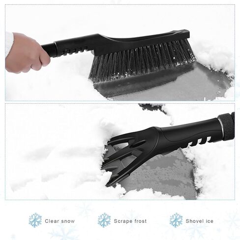 Snow Brush and Ice Scraper for Car Windshield, 25.2" Detachable Snow Removal Tool with Ergonomic Foam Handle, Flexible Window Frost Remover Winter Cleaning Accessories for Vehicles (Orange) in Saudi Arabia
