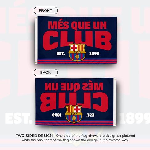 لافتة علم برشلونة لكرة القدم من Desert Cactus FC برشلونة لكرة القدم وكرة القدم 100% بوليستر للاستخدام الداخلي والخارجي مقاس 3 × 5 أقدام (علم K) in Saudi Arabia
