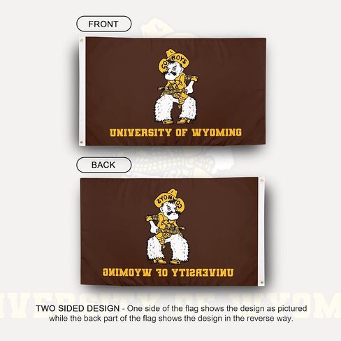 Desert Cactus University of Wyoming 100% Polyester Indoor Outdoor 3x5 feet Banner UWYO Cowboys (Flag 3B) in Saudi Arabia