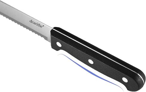 Serrated-Bread Knife 10 Inch, Black Full-Tang and Triple Rivet Stainless Sharp Wavy Edge Wide Bread Cutter, Professional for Slicing Homemade Bread, Bagels, Cake, Dishwasher Safe in Saudi Arabia