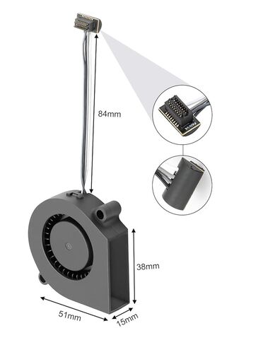 Extruder Hotend Cooling Fan Compatible with Bambu-Lab P1S/P1P 3D Printers, 7800 ± 10% RPM Front Cover Heat-Dissipation System with Double Ball Bearing Enhanced Better Printing Performance in Kuwait