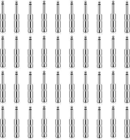 Sabary 40 قطعة صوت 1/4 بوصة Ts Plug، 6.35 مم عالي التحمل Ts Mono ذكر موصل جاك لأسلاك السماعات، وصلات القفز، أسلاك متعددة النواة لكابلات الجيتار/مكبر الصوت/الميكروفون، لحام DIY مطلوب in Saudi Arabia