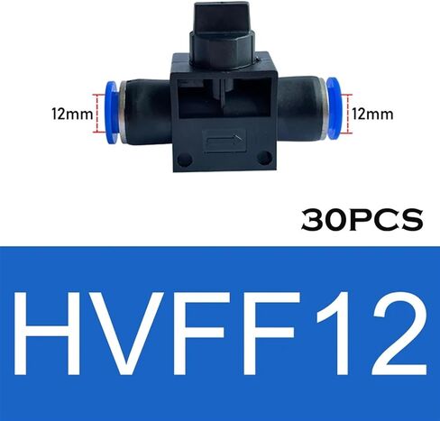 30Pcs Pneumatic Fitting Pressure Regulator Pipe Throttle Valve Compressor Accessories HVFF4 HVFF6 HVFF8 HVFF10 HVFF12(HVFF12-30PCS) in Saudi Arabia