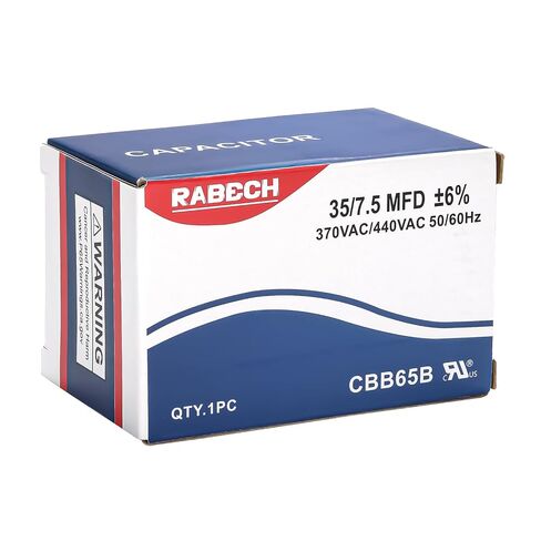 35/7.5uF 35+7.5MFD AC Capacitor 35 7.5 uF MFD 35/7.5MFD 370V or 440V CBB65B Round Dual Run Start A/C Capacitors ±6% 370V/440VAC for Air Conditioner in Kuwait