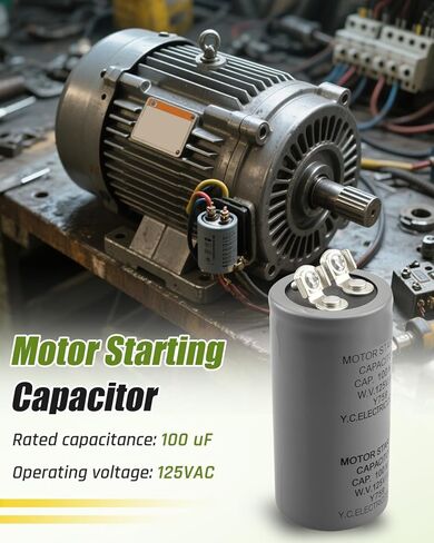 مكثف بدء تشغيل المحرك 100MFD 100 فائق التوهج 125VAC HVAC 125V مكثف CD60 100MFD in Kuwait