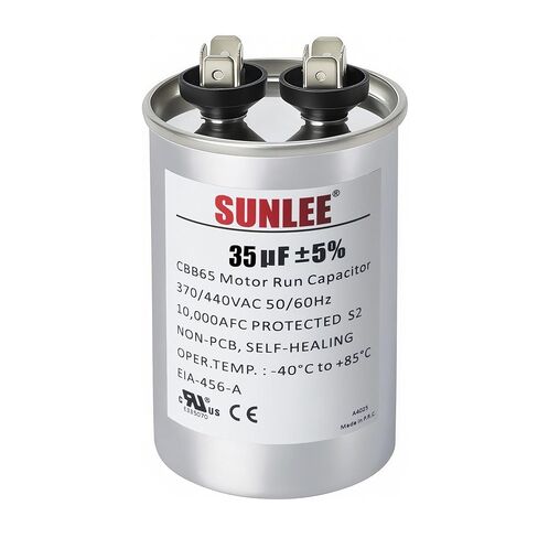 مكثف تشغيل SUNLEE UL معترف به 35 فائق التوهج (35 MFD) 370/440 VAC CBB65، 50/60 هرتز، بديل موثوق لمحرك مروحة مكثف التيار المتردد، المضخة الحرارية أو مضخة حمام السباحة in Saudi Arabia