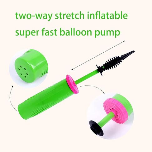 Handheld Balloon Pump, Dual Action Two-Way Manual Balloon Inflator, Portable Air Blower for Latex and Foil Balloons, Party Decoration Tool (Green, 1 Piece) in Saudi Arabia