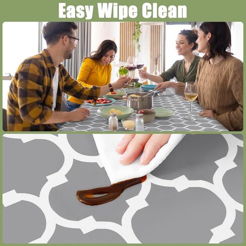 Smiry Rectangle Picnic Table Cloth, Waterproof Elastic Fitted Camping Tablecloths for 6 Foot Tables, Wipeable Flannel Backed Vinyl Tablecloth for Camping, Indoor & Outdoor (Grey, 30x72 Inches) in Saudi Arabia