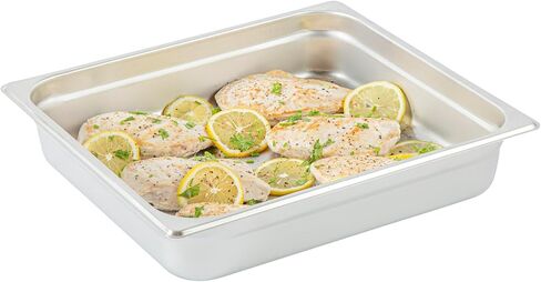 Restaurantware Hotel Pan عدد 1 عدد 2/3 حجم مضاد للمربى 2.5 بوصة قابل للتجميد العميق 24 غطاء وعاء بخار من الفولاذ المقاوم للصدأ مقاس 24 يُباع بشكل منفصل، للاستخدام في المطابخ التجارية والكافيتريات ومناسبات تقديم الطعام in Saudi Arabia