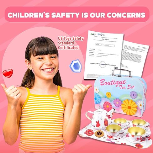 SMILESSKIDDO 15pcs Tea Party Set for Little Girls - Princess Tea Party Sets,Kids Kitchen Pretend Play Toys - Toddler Tea Party Sets for Girl 3-5, Girls Tea Party Set Gift for 3 4 5 6 7 8 Girl (Pink) in Kuwait