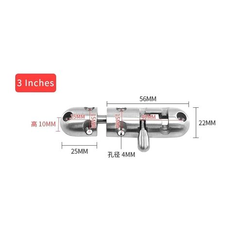 3 5 7 Inches Door Bolt 304 Stainless Steel Solid Precision Cast Bolt 1Pcs (Color : 3 Inches) in Saudi Arabia