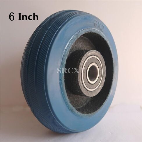 1 Pack 6 Inch Casters Heavy Duty Blue Flexible Single Wheel Wear-Resistant Flat Drive Cart in Saudi Arabia