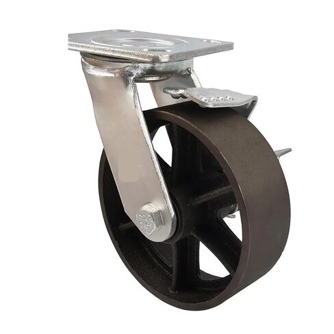 1 piece 6-inch Pig Iron Side Brake Movable Wheel Logistics Tool handling Turnover Vehicle in Saudi Arabia
