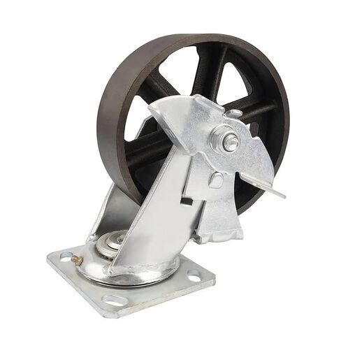 1 piece 6-inch Pig Iron Side Brake Movable Wheel Logistics Tool handling Turnover Vehicle in Saudi Arabia