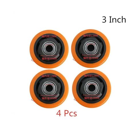 4PCS 3-inch Polyurethane Orange Blossom Single Wheel wear-Resistant cart with Double Bearings in Saudi Arabia