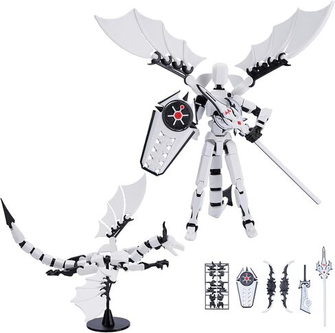 مجموعة شخصيات T13 وTitan 13 Toys 2 Pack (اكتمل تجميع شخصيات الحركة المطبوعة ثلاثية الأبعاد) (متحركة متعددة المفاصل) (تتضمن تصميمات Dragon Man ملحقات مختلفة) دمية T 13 شخصية لتزيين المكتب in Kuwait