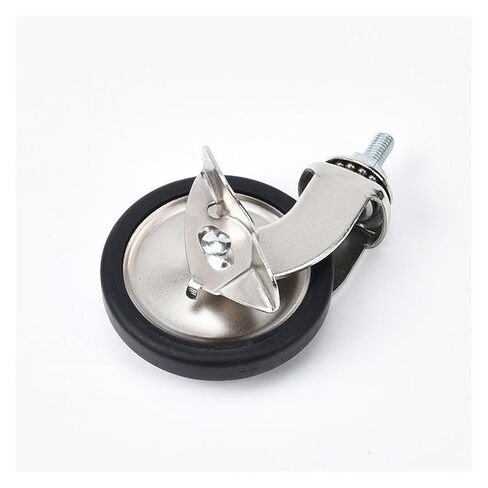 4 Pieces/lot 3 inch Nickel Plated Screw M8 Universal Pp Wheel/Brake Dining Wheel/Caster Trolley Silent Wheel Furniture Wheel(Brake Wheel) in Saudi Arabia