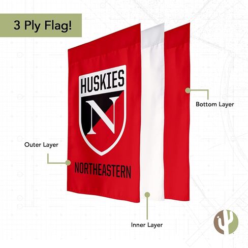 Desert Cactus Northeastern University NU Garden Flag – 19 x 12 inch Northeastern Huskies Banner, For Outdoor Display and Events (Design F) in Saudi Arabia