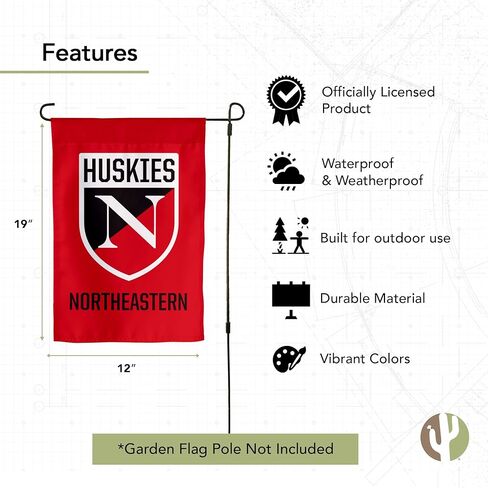 Desert Cactus Northeastern University NU Garden Flag – 19 x 12 inch Northeastern Huskies Banner, For Outdoor Display and Events (Design F) in Saudi Arabia