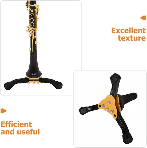 Abaodam Foldable Saxophone and Clarinet Stand with 3-leg Tripod Base, Black Wind Instrument Holder for Flute and Beginner Clarinet Accessories in Saudi Arabia