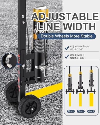 Striping Line Painting Wand - Dual-Handle Marking Paint Wand with T-Tip Nozzle & Adjustable Line Width, Compatible with Inverted Striping Paint for Parking Lot, Sports Field & Warehouse Ground Marking in Saudi Arabia