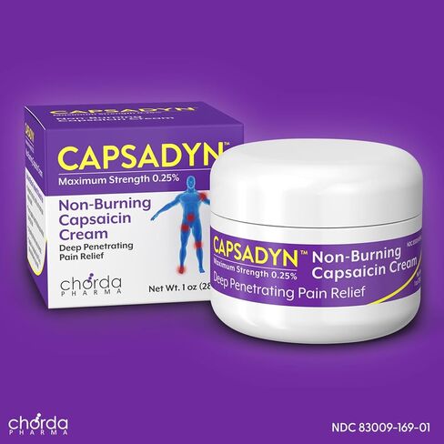 Capsadyn Non-Burning Capsaicin Cream 0.25% – Patented Maximum Strength Formula for Arthritis, Back, Joint & Muscle Pain – Odorless, Fast-Absorbing, No NSAIDs in Saudi Arabia
