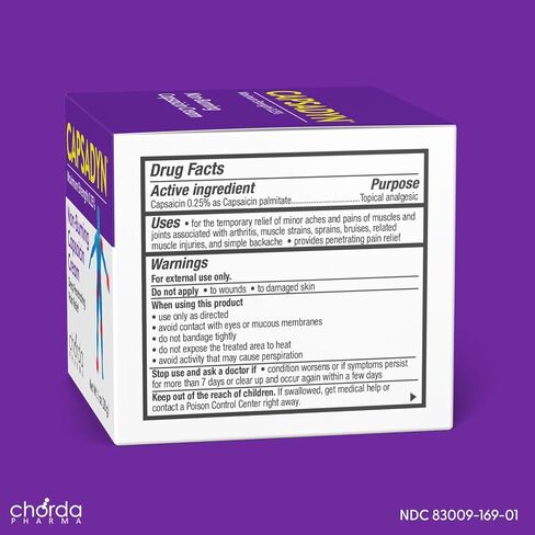 Capsadyn Non-Burning Capsaicin Cream 0.25% – Patented Maximum Strength Formula for Arthritis, Back, Joint & Muscle Pain – Odorless, Fast-Absorbing, No NSAIDs in Saudi Arabia