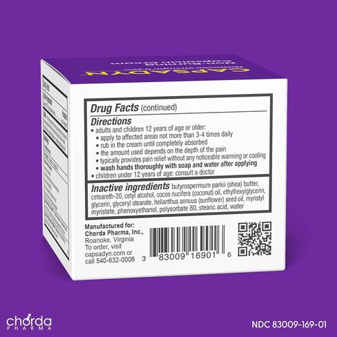 Capsadyn Non-Burning Capsaicin Cream 0.25% – Patented Maximum Strength Formula for Arthritis, Back, Joint & Muscle Pain – Odorless, Fast-Absorbing, No NSAIDs in Saudi Arabia