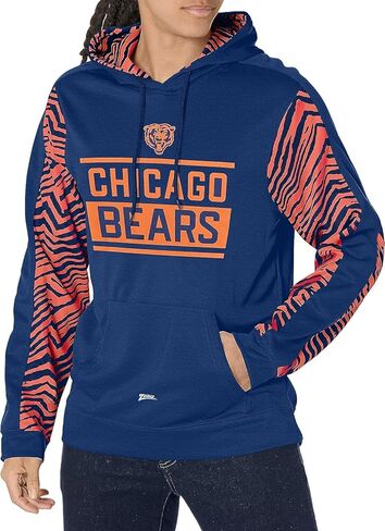 بلوفر رجالي من Zubaz NFL ملون بغطاء للرأس مع لمسات طباعة الحمار الوحشي الكلاسيكية in Saudi Arabia