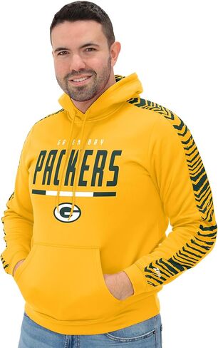 Zubaz NFL Men's Fleece Hoodie with Zebra Tonal Sleeve Panel (Small - 5X-Large) in Saudi Arabia