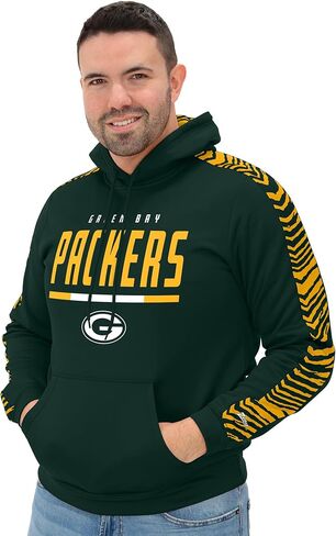 Zubaz NFL Men's Fleece Hoodie with Zebra Tonal Sleeve Panel (Small - 5X-Large) in Saudi Arabia