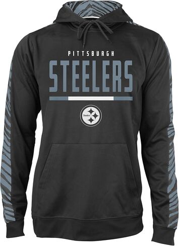 Zubaz NFL Men's Fleece Hoodie with Zebra Tonal Sleeve Panel (Small - 5X-Large) in Saudi Arabia