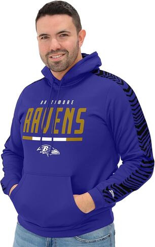Zubaz NFL Men's Fleece Hoodie with Zebra Tonal Sleeve Panel (Small - 5X-Large) in Saudi Arabia