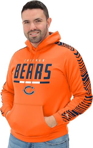 Zubaz NFL Men's Fleece Hoodie with Zebra Tonal Sleeve Panel (Small - 5X-Large) in Saudi Arabia