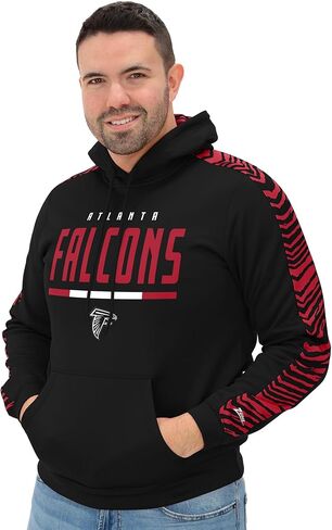 Zubaz NFL Men's Fleece Hoodie with Zebra Tonal Sleeve Panel (Small - 5X-Large) in Saudi Arabia