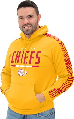 Zubaz NFL Men's Fleece Hoodie with Zebra Tonal Sleeve Panel (Small - 5X-Large) in Saudi Arabia