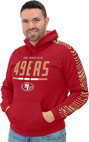 Zubaz NFL Men's Fleece Hoodie with Zebra Tonal Sleeve Panel (Small - 5X-Large) in Saudi Arabia
