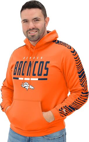 Zubaz NFL Men's Fleece Hoodie with Zebra Tonal Sleeve Panel (Small - 5X-Large) in Saudi Arabia