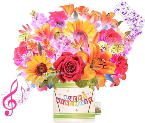 Birthday Cards, Light and Music Happy Birthday Card, Daisy and Butterfly, 10 Inch Life Sized Forever Flower Bouquet, 3D Pop Up Birthday Gift Card for Women Wife Mom Daughter Sister (Blank Notecard & Envelope) in Saudi Arabia