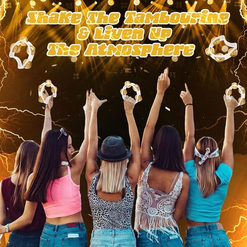 20 Pcs Tambourine Musical Instrument Handheld Percussion with 4 Gold Metal Jingles Plastic Percussion Tambourine for Adults Party Performance in Saudi Arabia