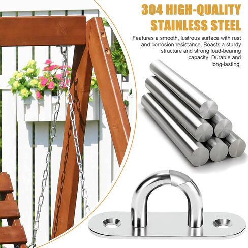 4 قطع 3.1 بوصة 304 لوحة عين من الفولاذ المقاوم للصدأ مع براغي - خطافات الأجهزة البحرية للحبل - وسادة خطاف العين ولوحة العين in Kuwait