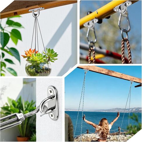 4 قطع 3.1 بوصة 304 لوحة عين من الفولاذ المقاوم للصدأ مع براغي - خطافات الأجهزة البحرية للحبل - وسادة خطاف العين ولوحة العين in Kuwait