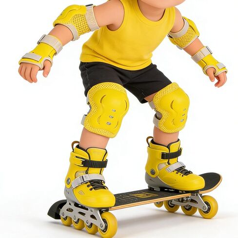 Kids Knee Pads Elbow Pads with Wrist Guards, Child Protective Gear Set for Roller Skates in Kuwait