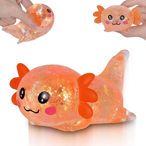 لعبة أكسولوتل الإسفنجية، لعبة تململ لطيفة بطيئة الارتفاع لتخفيف التوتر، لعبة حسية ناعمة للأطفال والكبار، كرة ضغط محمولة للقلق والتركيز (برتقالية) in Saudi Arabia